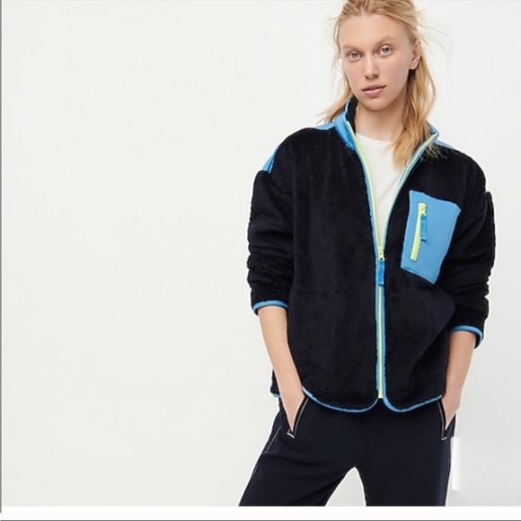 J.Crew Superplush Sherpa full-zip jacket - Picture 1 of 6